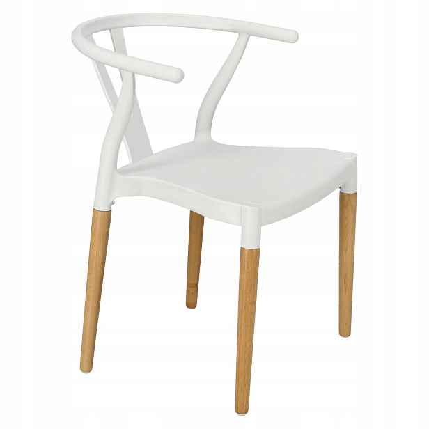 Křeslo Wicker Simplet ins. Wishbone Bílé
