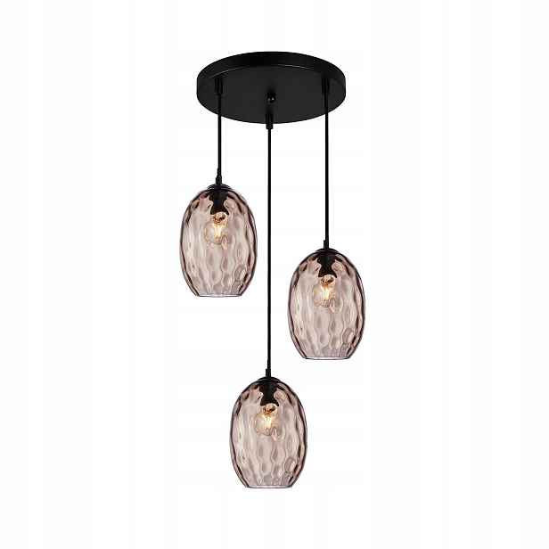 Novala PND-3031-3A-BK-CF Moderní závěsná lampa s barvenými stínidly