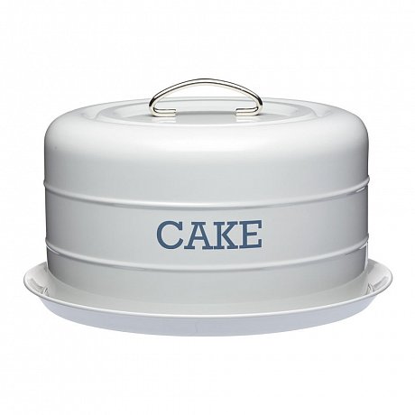 Šedá plechová dóza na koláč Kitchen Craft Nostalgia, ⌀ 28,5 cm