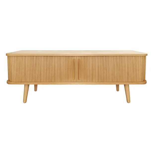TV stolek v dekoru dubu v přírodní barvě 138x50 cm Rove – Woodman