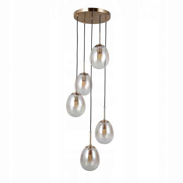 Závěsná Led lampa Zwis Meolo Jantarová 5 zdrojů E14 Nastavitelná Italux