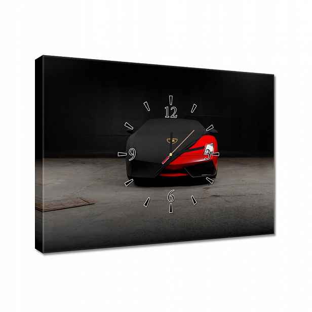 Nástěnné hodiny 60x40 Červené auto