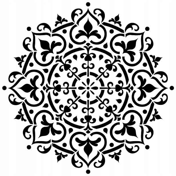 Omítací Malířská Šablona LuxBud Mandala 13 92x92 cm Vícebarevný dekor