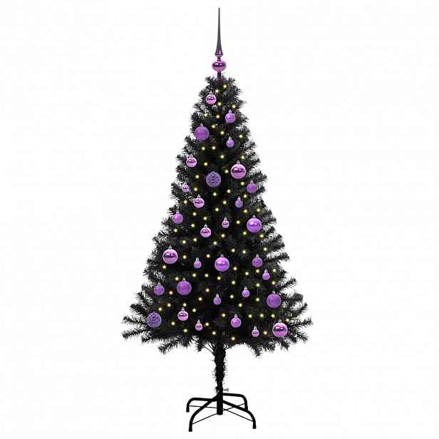 vidaXL Vánoční stromeček Černá 150 cm PVC