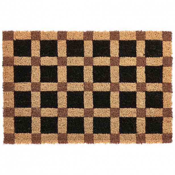 Beliani ROHOŽKA Béžová/Černá 60/90 cm Kokosová vlákna Villasis
