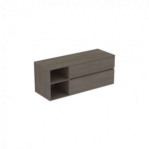 Ideal Standard Finesse - Umyvadlová skříňka, 140x51x56 cm, 2 zásuvky, Dark Elm E3439UR