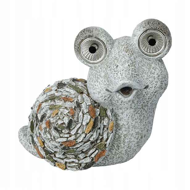 Solární zahradní dekorace Šnek 21 cm šedý, H&l