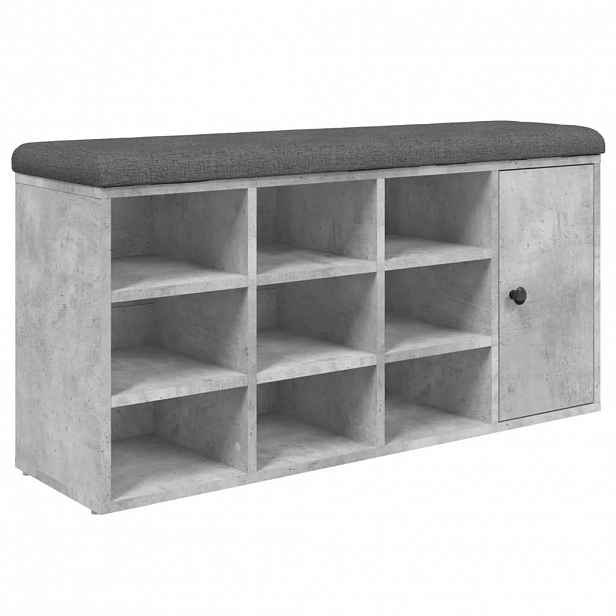 vidaXL Lavice s botníkem betonově šedá 102x32x50 cm kompozitní dřevo