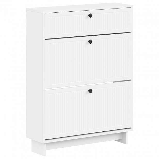 vidaXL Skříň na obuv EDE 78 x 24 x 103 cm Kompozitní dřevo Bílá