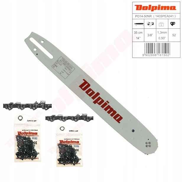 Vodítko 2x Řetěz Dolpima 14" 52OG 3/8 1.3 mm