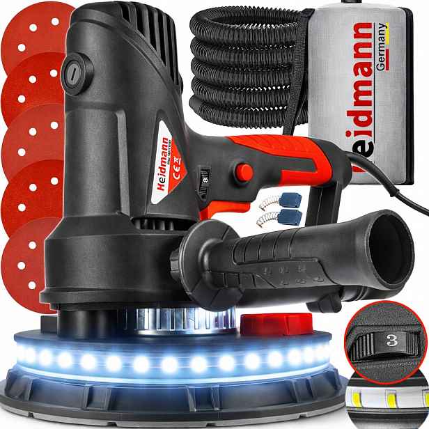 Bruska na sádru, omítkové omítky, stěny, Led stropy 360° 6x Papír