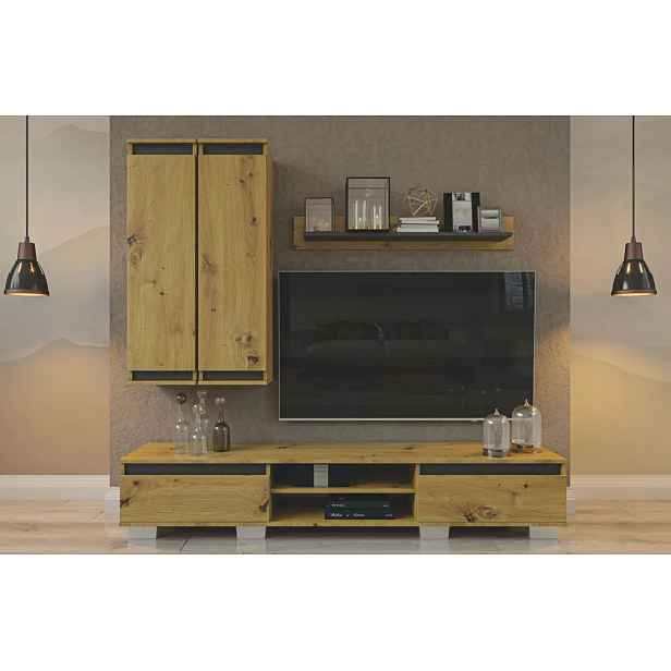 Casarredo Obývací stěna OHIO dub artisan/grafit