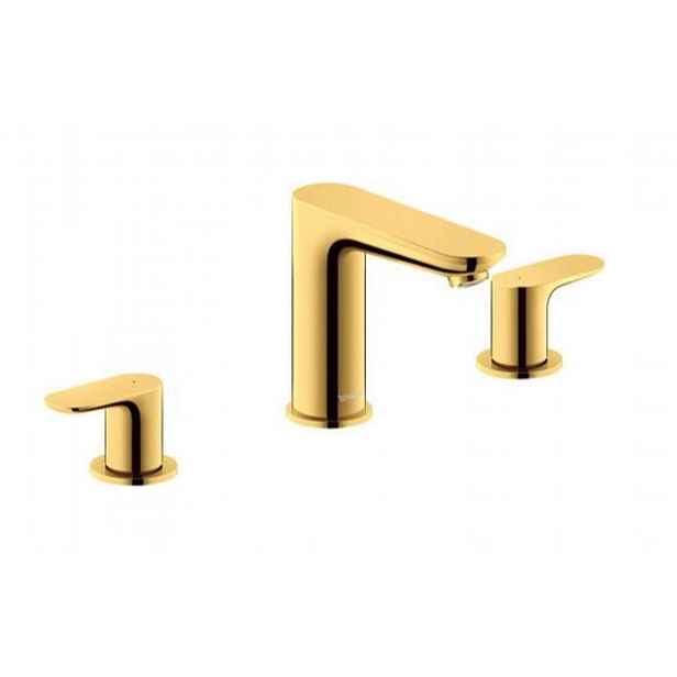 Duravit Wave - Umyvadlová baterie s výpustí Push-Open, 3-otvorová instalace, zlatá WA1060005034