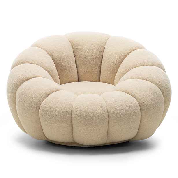 Hector Designové relaxační křeslo VENEZIA 100 cm bouclé béžové