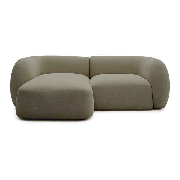 Khaki žinylková modulární rohová pohovka (levý roh/s lenoškou) Martina – Kave Home