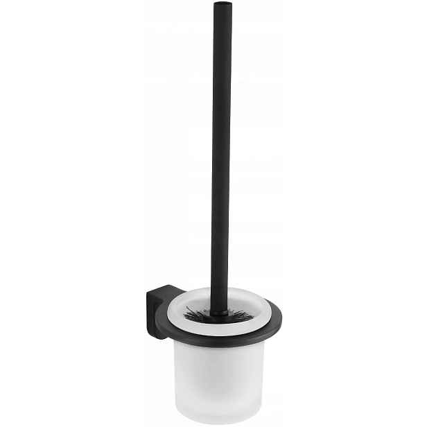 Mexen Lea Wc Kartáč Černý Sklo/Kov, Stěnné, 11.55x37.5 cm