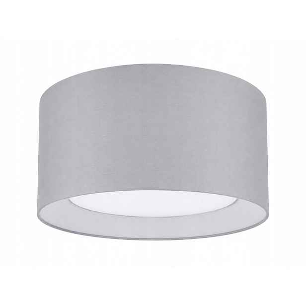 Paco Home Drum Stropní Svítidlo Šedá 45 cm 3x E27 Látkové stínítko Moderní