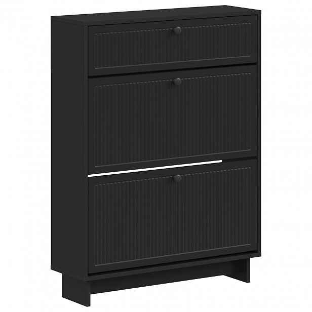 vidaXL Skříň na obuv EDE 78 x 24 x 103 cm Kompozitní dřevo Černá