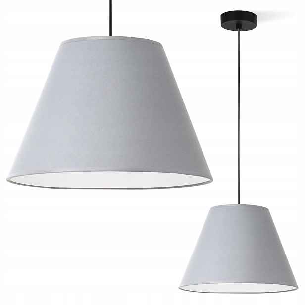 Závěsná Stropní Lampa Lustrová Stínidlo Kuželově Šedá Do Ložnice Kuchyně