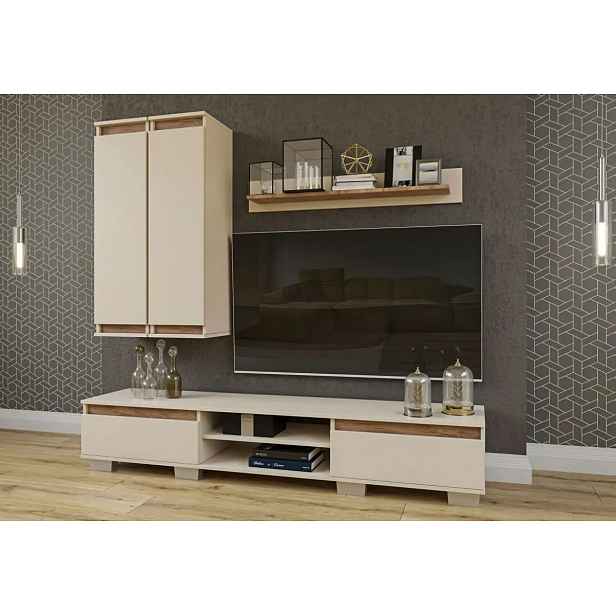 Casarredo Obývací stěna OHIO satin/dub kraft tabaco