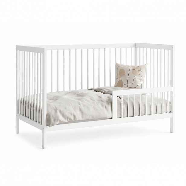 Kids Collective BABYPOSTÝLKA s poloviční boční zábranou 70x140 cm v bílé barvě