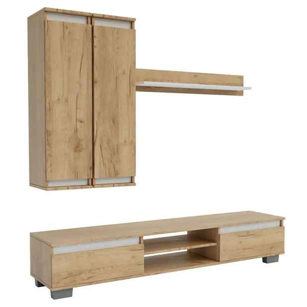 Casarredo Obývací stěna OHIO dub kraft zlatý/bílá