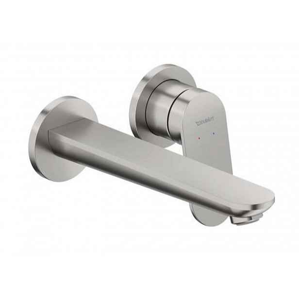 Duravit Wave - Umyvadlová baterie pod omítku, 2-otvorová instalace, kartáčovaný nerez WA1070004070