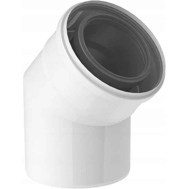Dvoustěnné koleno bílé 100/150 45st MKŽáry