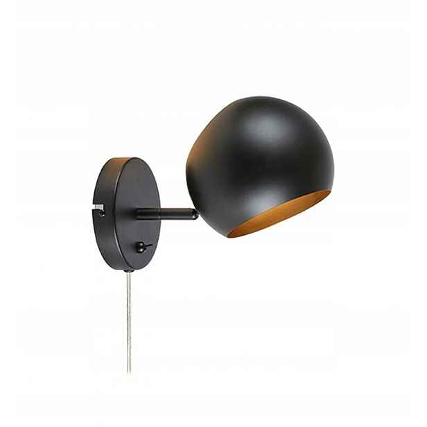 Nástěnné svítidlo s kabelem pro E14 Metal Edgar Wall 1L Black Markslojd
