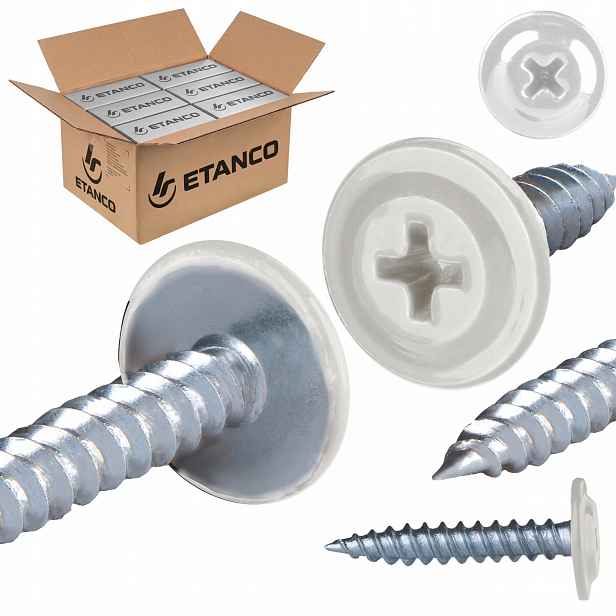 Podložkové vruty do dřeva 4,2 x 25 mm Ral 9010 2000 ks Etanco Gm-s