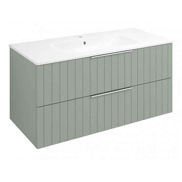 Sapho Cirasa - Umyvadlová skříňka Strip 100x52x46 cm, 2x zásuvka, verde CR100-4444S