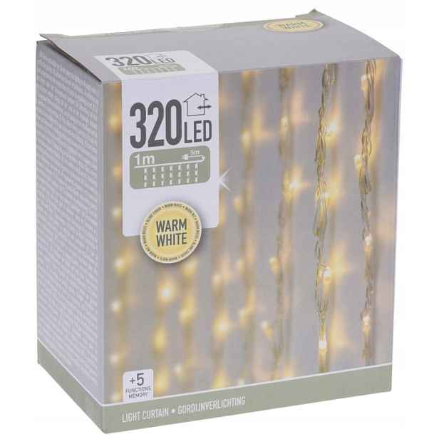 Světelný závěs 320 Led Závěs diody Funkce