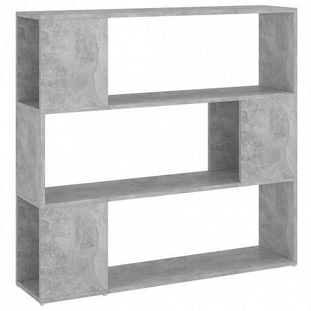 vidaXL Knihovna / dělicí stěna betonově šedá 100 x 24 x 94 cm
