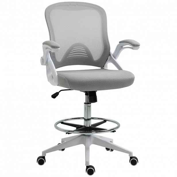 Vinsetto KANCELÁŘSKÁ ŽIDLE Ergonomická kancelářská židle s výklopnými područkami a síťovým opěradlem