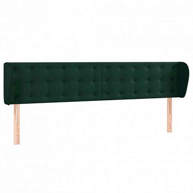 vidaXL Čelo postele typu ušák tmavě zelené 163x23x78/88 cm samet