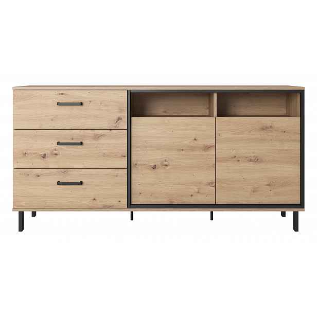 Moderní komoda Šárka 3s2d, dub artisan / antracit HELCEL