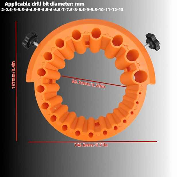 TEMU Ořezávátko na vrtáky pro úhlové brusky, kompatibilní s ochrannými kryty úhlových brusek 115-125 mm a běžně používanými vrtáky 2-13 mm. Jednoduše