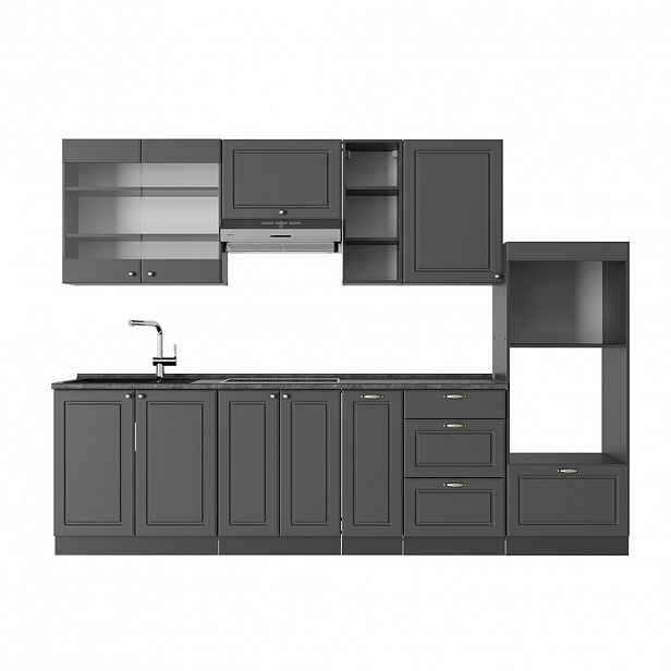Vicco KUCHYŇSKÝ KOUT Fame-Line Anthrazit-Gold Landhaus 280 cm , PD Antracit