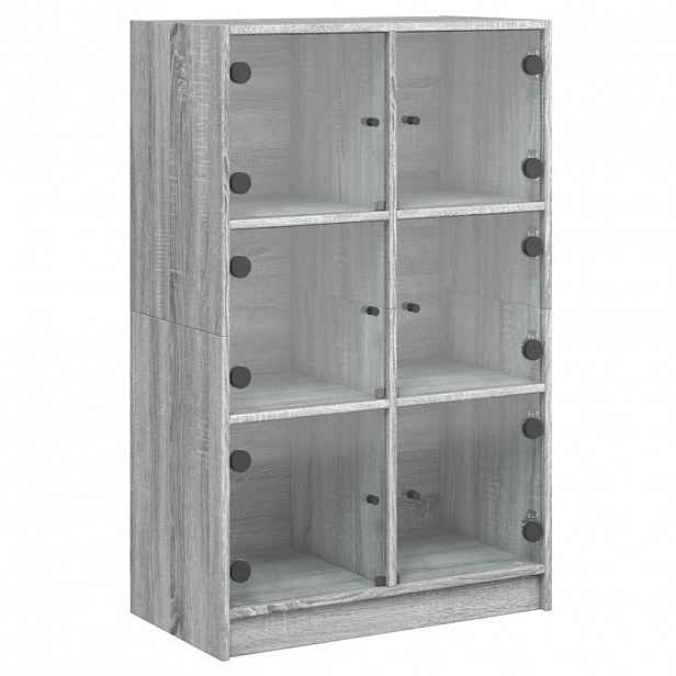 vidaXL Highboard s dvířky šedý sonoma 68x37x109 cm kompozitní dřevo