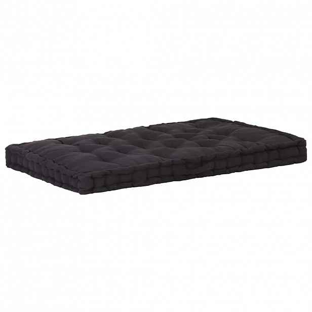 vidaXL Poduška na nábytek z palet bavlna 120 x 80 x 10 cm černá