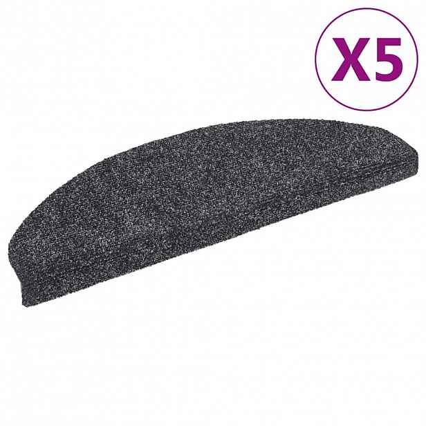 vidaXL Schodové rohože samolepicí 5 ks 65 x 21 x 4 cm tmavě šedé, půlkulaté, velké