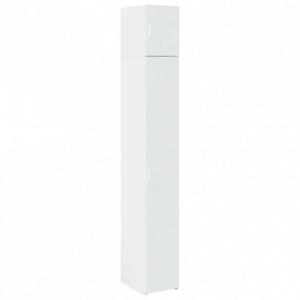 vidaXL Úzká úložná skříňka bílá 30 x 42,5 x 225 cm kompozitní dřevo