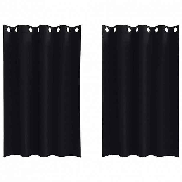 vidaXL Závěsy na zatemnění s kroužky 2 ks Černá 175 x 140 cm Polyester