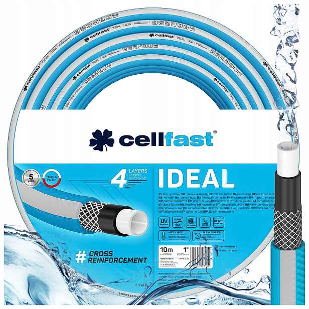 Zahradní Hadice 1" 10 m Silná Cellfast 4-vrstvá Elastická Odolná Ideal