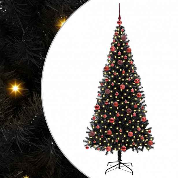 vidaXL Vánoční stromeček Černá 180 cm PVC