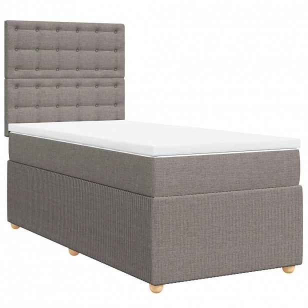 vidaXL Box spring postel s matrací taupe 90x200 cm textil