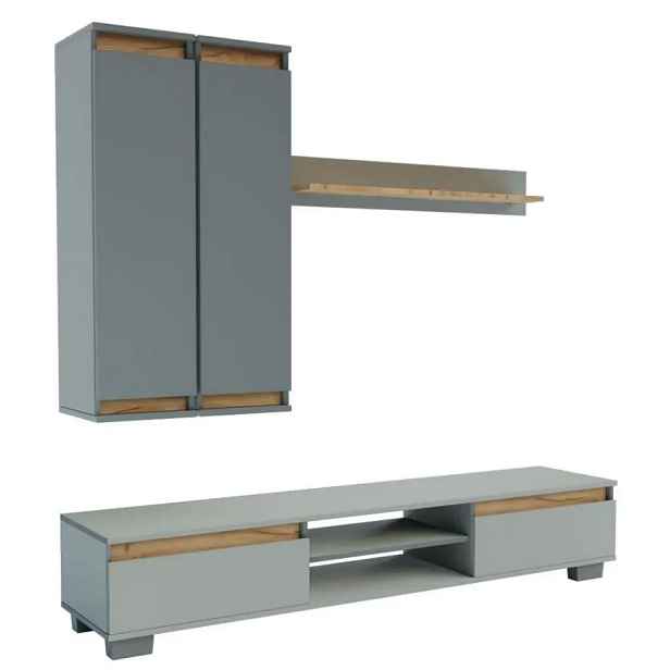 Casarredo Obývací stěna OHIO šedá/dub kraft zlatý