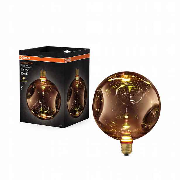 Led žárovka E27 Kula 3.5W 300lm 2700K Růžová Dekorativní Electro Glass L