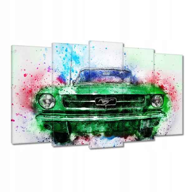 Obrazy 100x60 Zelený Mustang