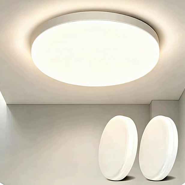 Sada 2x stropní svítidlo Led Stropní Svítidlo 36W 4000lm 4000K Ø22 cm Bílá Qamra